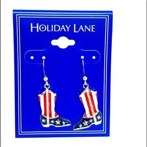 Patriotic boot earrings